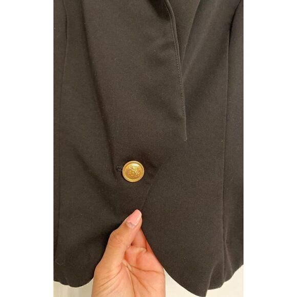 Pitaya Black Blazer single gold button lapel cuff size S - Picture 2 of 3